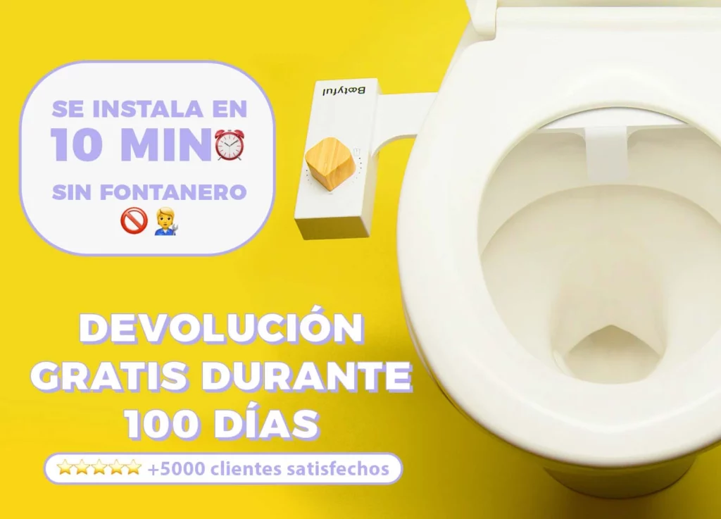 Bootyful bidé instalado en un inodoro